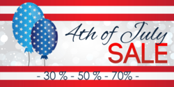 4th of July Balloons % Off Sale Banner