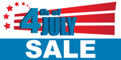 Red Stripes 4th of July  Sale Banner