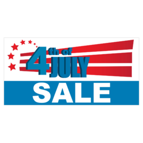Red Stripes 4th of July  Sale Banner