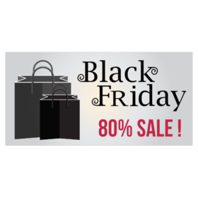 Black Gift Bags With Black Friday Sale On Grey Banner