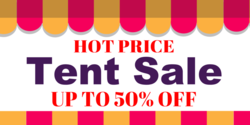 Red and Yellow Large Awnings Tent Sale Banner