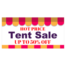 Red and Yellow Large Awnings Tent Sale Banner