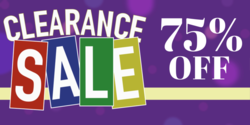 Clearance SALE Letters In Colored Boxes Banner