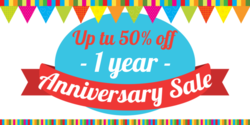 Multi Colorful Anniversary Sale Banner 