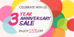 Colored Overlapping Circles Background Anniversary Sale Banner