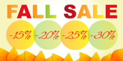 Four Circle With % Off Fall Sale Banner