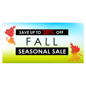 Four Autumn Leaves With Sky Horizon Fall Seasonal Sale Banner