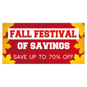 Orange and Red Autumn Leaves Background Fall Festival Savings Banner