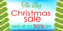 Blue and Green Big Christmas Sale Banner