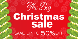 Red and Green Big Christmas Sale Banner