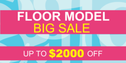 Pink Striped Big Floor Model Sale Banner