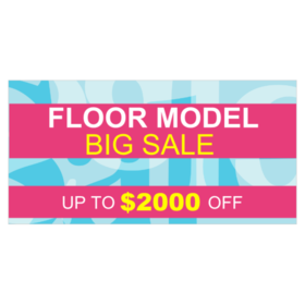 Pink Striped Big Floor Model Sale Banner
