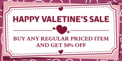 Pin and Dark Pink Happy Valentine's Sale Banner