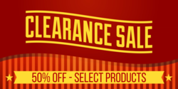 Curved Clearance Sale Between Two Lines Banner