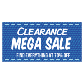 Blue Jean Design Clearance % Off Sale Banner