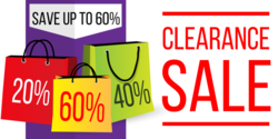 Multiple Gift Bags % Off Red Clearance Sale Banner