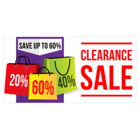 Multiple Gift Bags % Off Red Clearance Sale Banner