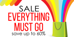 Everything Must Go Sale Banner Rainbow Shower Design