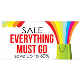 Everything Must Go Sale Banner Rainbow Shower Design