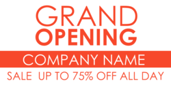 Red on White 75% Off Grand Opening Banner