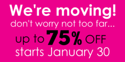Hot Pink Background White Text Moving Sale Banner