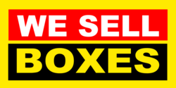 Red Black On Yellow We Sell Boxes Banner