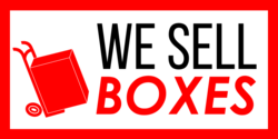 Red Box On Red Dolly We Sell Boxes Banner