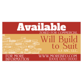 Available  Build To Suit Banner 3 Toned Tan Brick Design