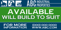 Build To Suit Available Banner Construction Icons Design