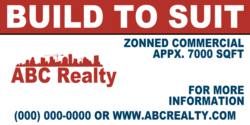 Build To Suit Commercial Zoned Realty Banner Red White Card Styled Design