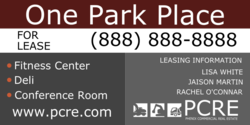 Two Column Grey Scale  Background With Top Middle White Stripe Inverse Text For Lease Banner