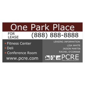 Two Column Grey Scale  Background With Top Middle White Stripe Inverse Text For Lease Banner