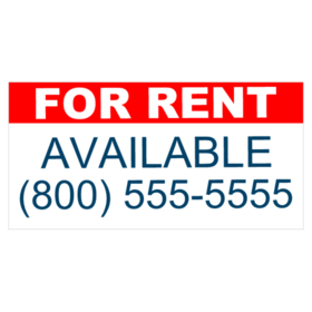 White For Rent On Red With Available On White Banner