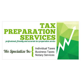 Two Column Green and White Tax Preparation Services Banner