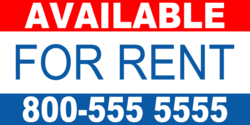 Red White and Blue Available For Rent Banner