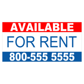 Red White and Blue Available For Rent Banner