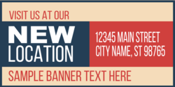 New Location Highlighted With Address To The Right Banner