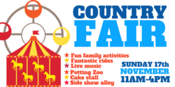 Ferris Wheel with Carousel County Fair Banner