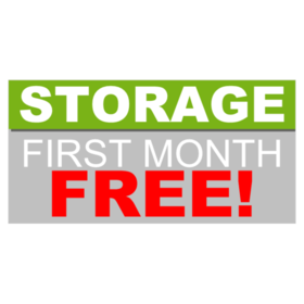 3 Colored First Month Free Storage Banner