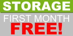 3 Colored First Month Free Storage Banner