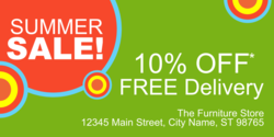 10% Off Summer Sale Free Delivery Furniture Banner