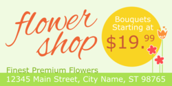Bouquets Starting At Flower Shop Banner