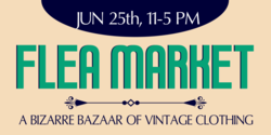 Antique Green Text On Tan Flea Market Banner