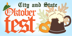 Oktoberfest Banner With Mug and Hat Design