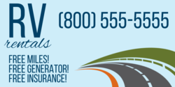 RV Rentals Free Offer Promotion Banner Blue