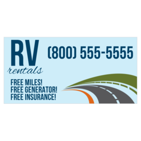 RV Rentals Free Offer Promotion Banner Blue