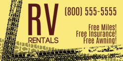 RV Rentals Promotion Offerings Banner Yellow