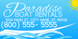Sun on Water Boat Rental Call Toll Free Banner