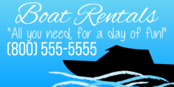 Boat Rental For A Day of Fun Banner