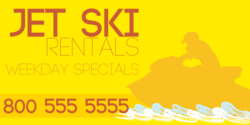  Jet Ski Weekday Specials Rental Banner